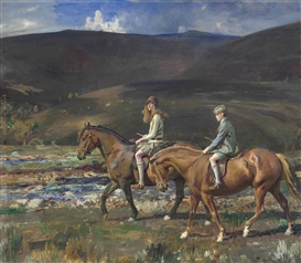 PORTRAIT OF CHARLES AND GRACE AMORY by Sir Alfred James Munnings
